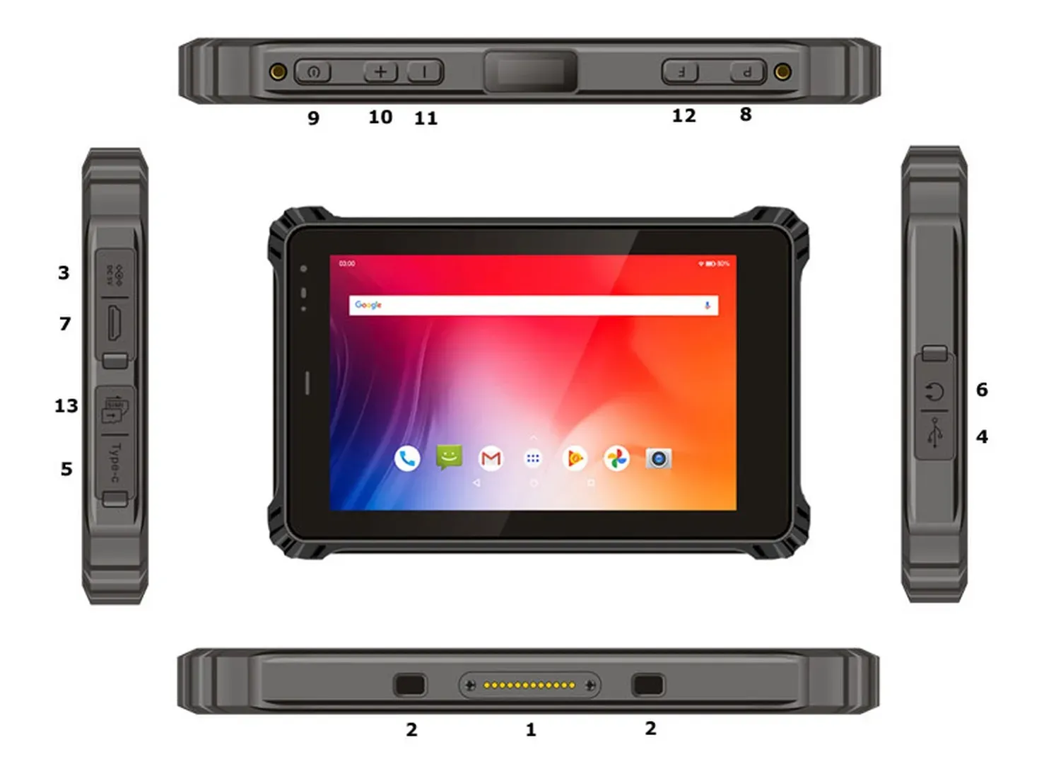ALLNET Rugged Outdoor Tablet , Windows, 2D Scanner, NFC, LTE, X-trail-100-Intel-2D – Bild 2
