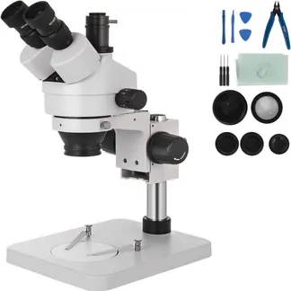 VEVOR 3.5X-90X Simul Focal digital Zoom Stereo Microscope Al-Zn-Legierung 360 Grad Drehbar Trinokulares Stereomikroskop Labor MikroskopKameraverbindung unterstützen justierbar Säulenständer Zubehör VEVOR 3.5X-90X Simul Focal digital Zoom Stereo Microscope Al-Zn-Legierung 360 Grad Drehbar Trinokulares Stereomikroskop Labor MikroskopKameraverbindung unterstützen justierbar Säulenständer Zubehör