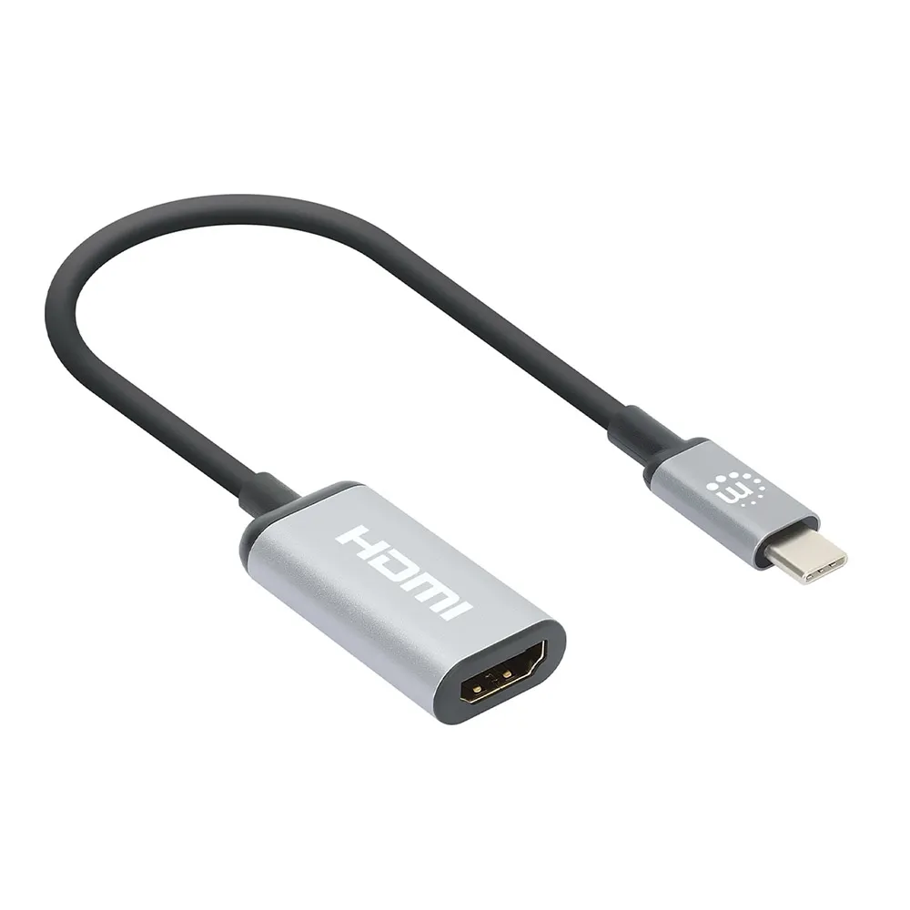 Manhattan 153706 Videokabel-Adapter 0,15 m USB Typ-C HDMI Typ A (Standard) Schwarz, Silber – Bild 3
