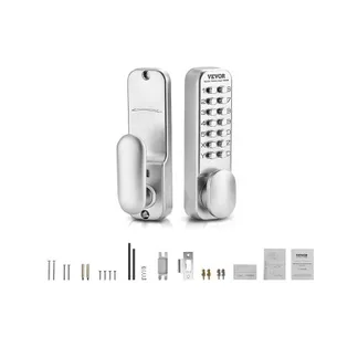 VEVOR mechanisches schlüsselloses Türschloss mit einseitiger Tastatur (14 Tasten), schlüsselloses Türschloss aus Edelstahl, Codeschloss für Haus, Büro, Außenzaun, Garage Hof Silber VEVOR mechanisches schlüsselloses Türschloss mit einseitiger Tastatur (14 Tasten), schlüsselloses Türschloss aus Edelstahl, Codeschloss für Haus, Büro, Außenzaun, Garage Hof Silber