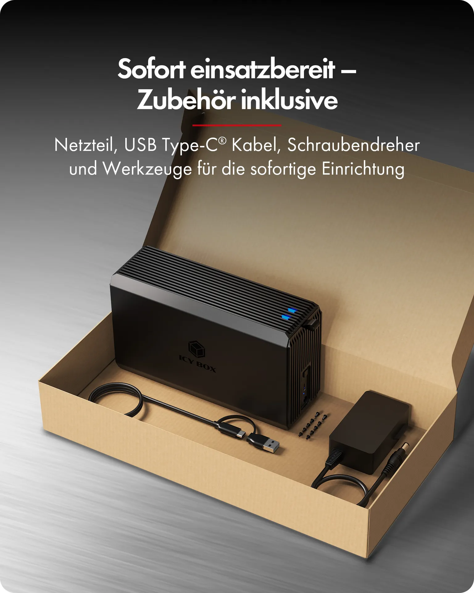 ICY BOX IB-RD3720-CU3 HDD / SSD-Gehäuse Schwarz 2.5/3.5" – Bild 7