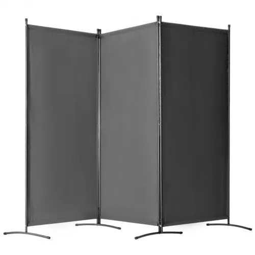 VEVOR Raumteiler 3 Paneele Raumteiler 260 x 184 x 52 cm, faltbarer Sichtschutz & tragbarer Trennwandteiler zur Raumtrennung, freistehende Raumteiler für Büro Schlafzimmer Arbeitszimmer, Grau – Bild 9