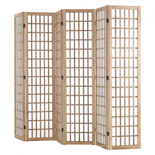 VEVOR 6-teiliger japanischer Raumteiler faltbarer Sichtschutz aus Holz für den Innenbereich, japanische Trennwände tragbare Dekorationsschirme zur Raumtrennung für Restaurant & Schlafzimmer – Bild 8