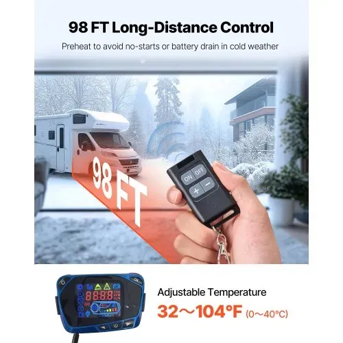 VEVOR Dieselheizung 5-8KW 12/24V 5-8KW mit LCD & Fernbedienung, Diesel Luftheizung Standheizung für Wohnmobil Camping LKW Boot – leiser Betrieb – Bild 3
