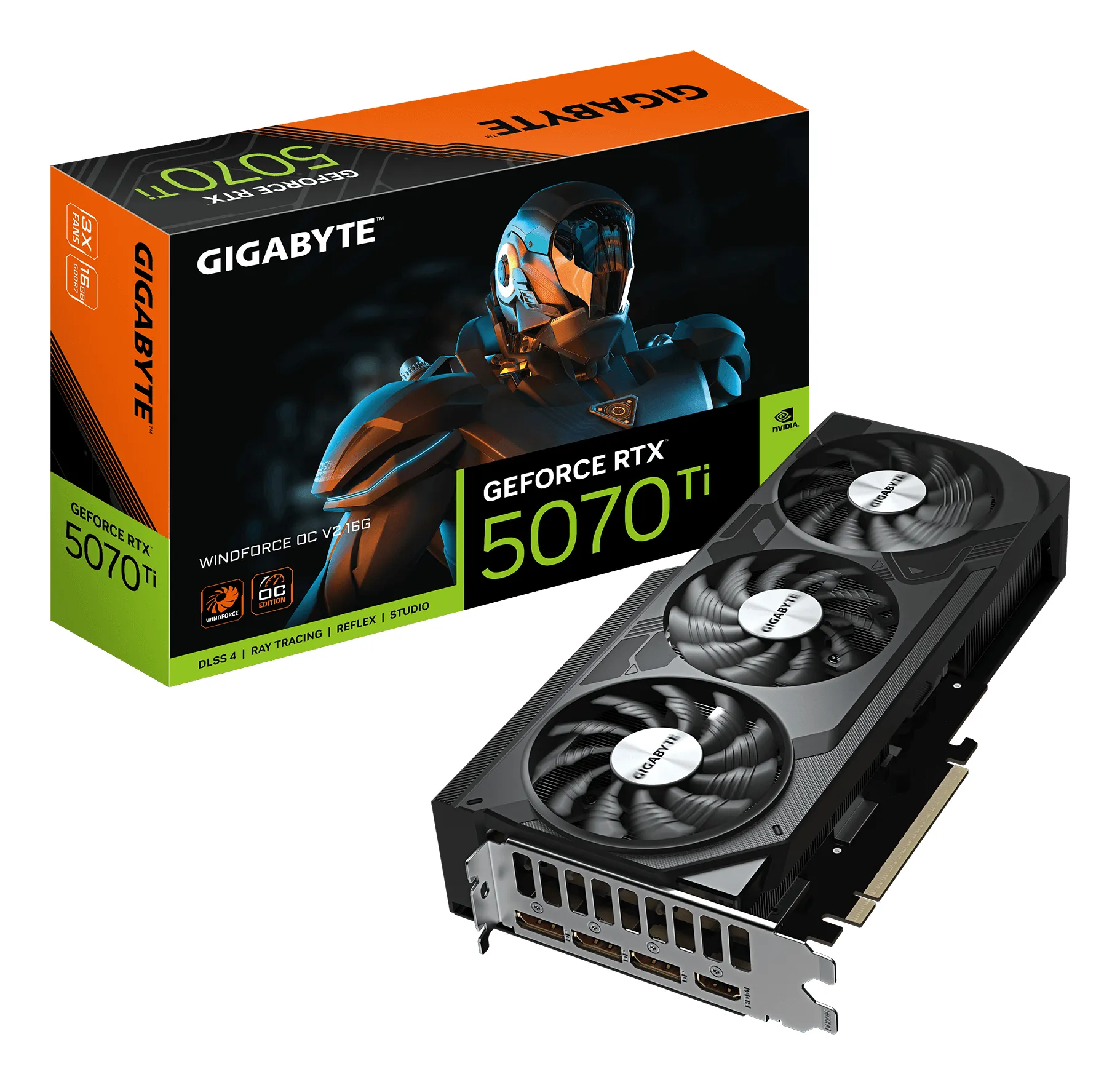 GIGABYTE GeForce RTX 5070 Ti WINDFORCE OC V2 16G Grafikkarte – 16GB GDDR6, 256bit, PCI-E 5.0, 2497 MHz GPU-Takt, 3 x DisplayPort, 1 x HDMI, GV-N507TWF3OCV2-16GD GIGABYTE GeForce RTX 5070 Ti WINDFORCE OC V2 16G Grafikkarte – 16GB GDDR6, 256bit, PCI-E 5.0, 2497 MHz GPU-Takt, 3 x DisplayPort, 1 x HDMI, GV-N507TWF3OCV2-16GD