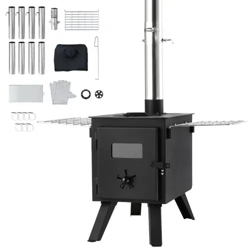 VEVOR Zeltofen 394 x 608 x 425 mm Campingherde 225 x 338 x 233 mm Ofen-Innenmaße Gartenofen Campingofen Werkstattofen Holzofeno outdoor kocher outdoor Küche für Camping Outdoor Heizung – Bild 8