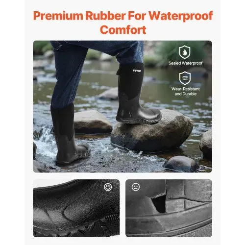 VEVOR Gummistiefel mit Stahlkappe für Herren, Schutzschuhe, wasserdichte Regen-Angelstiefel, rutschfeste Arbeitsschuhe für den Außenbereich, für Fertigung, Bau, Landwirtschaft, Größe 12 US VEVOR Gummistiefel mit Stahlkappe für Herren, Schutzschuhe, wasserdichte Regen-Angelstiefel, rutschfeste Arbeitsschuhe für den Außenbereich, für Fertigung, Bau, Landwirtschaft, Größe 12 US