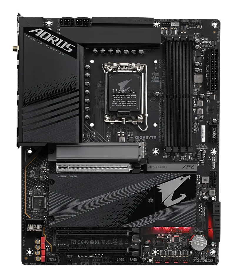 GIGABYTE Z790 AORUS ELITE AX Motherboard - Unterstützt Intel Core 14. Generation CPUs, 16*+2+1 Phasen Digital VRM, bis zu 7600MHz DDR5 (OC), 4xPCIe 4.0 M.2, Wi-Fi 6E, 2.5GbE LAN, USB 3.2 Gen 2x2 – Bild 2