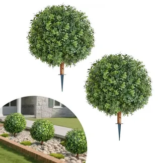 VEVOR Künstliche Formschnitt-Buchsbäume mit Erdspieß, 2er-Set 559 mm Kunstpflanze, Dekopflanze, für Dekoration, Veranda, Außen- & Innenbereich, Terrasse, Garten, Balkon, Hinterhof VEVOR Künstliche Formschnitt-Buchsbäume mit Erdspieß, 2er-Set 559 mm Kunstpflanze, Dekopflanze, für Dekoration, Veranda, Außen- & Innenbereich, Terrasse, Garten, Balkon, Hinterhof