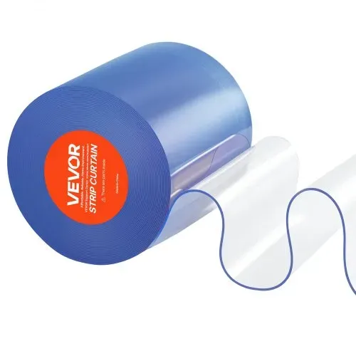 VEVOR Streifenvorhang, 50' Länge x 8" Breite x 0,08" Dicke, durchsichtige glatte PVC-Streifenvorhang-Tür-Großrolle, Kunststoff-Türstreifen für Türen von Supermärkten, Garagen, Lagerhallen, Scheunen, Tierställen – Bild 8