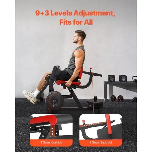 VEVOR sitzende Beinstrecker und Curl-Maschine Trainingsgerät Beinpresse Beintrainer (317 kg belatbar), verstellbare Bein-Trainingsbank, Bein-Drehstrecker Krafttrainingsgerät für Heim-Fitnessstudio – Bild 4