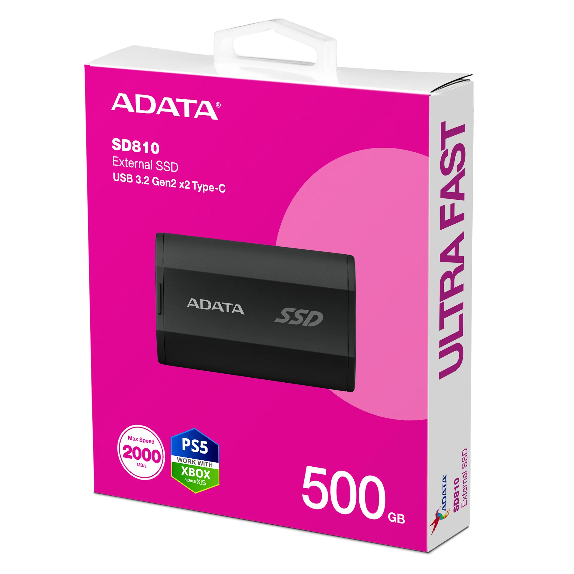 ADATA SD810 500 GB USB Typ-C USB 3.2 Gen 2x2 Schwarz – Bild 6