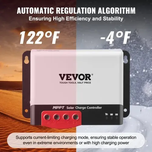 VEVOR 50A 12V 660W / 24V 1320W MPPT Solarladeregler Solarregler Solarmodul Laderegler mit TTL-Kommunikationsschnittstelle Kompatibel mit Deep-Cycle-Batterien wie AGM-, Gel-, Flut- und Lithiumbatterien – Bild 4