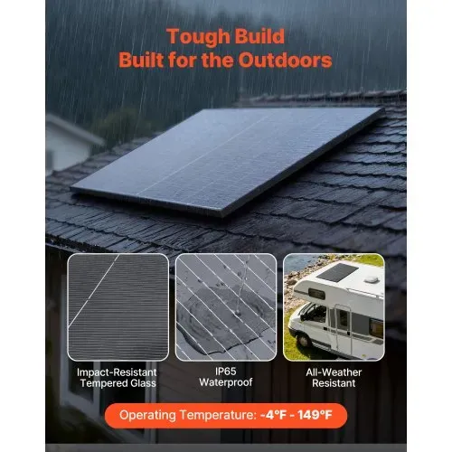 VEVOR Monokristalline Solarmodule 400 W, 2er-Pack, PV-Modul mit MC4-Ausgangsleistung & Aluminiumrahmen, Solarpanel IP65 wasserdicht, netzunabhängiger Balkonkraftwerk für Auto, Boot, RV, Flachdach – Bild 4