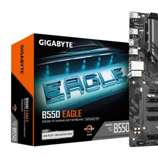 GIGABYTE B550 EAGLE Mainboard – AMD Ryzen 5000 G-Serie CPUs, 10+3+1 Phasen VRM, bis zu 3200 MHz DDR4, 1xPCIe 4.0 + 1xPCIe 3.0 M.2, 1GbE LAN, USB 3.2 Gen 2 GIGABYTE B550 EAGLE Mainboard – AMD Ryzen 5000 G-Serie CPUs, 10+3+1 Phasen VRM, bis zu 3200 MHz DDR4, 1xPCIe 4.0 + 1xPCIe 3.0 M.2, 1GbE LAN, USB 3.2 Gen 2