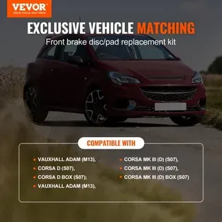 VEVOR Vorderradbremsensatz für Opel Adam (M13), Corsa D (S07), Corsa D Kasten/Schrägheck (S07), Bremsscheiben, Keramikbremsbeläge, Ersatzsatz, 257 mm Vorderradbremsscheiben VEVOR Vorderradbremsensatz für Opel Adam (M13), Corsa D (S07), Corsa D Kasten/Schrägheck (S07), Bremsscheiben, Keramikbremsbeläge, Ersatzsatz, 257 mm Vorderradbremsscheiben