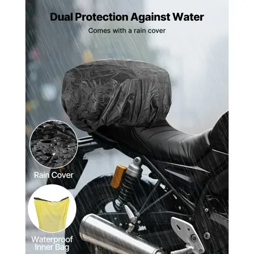 VEVOR Motorradhecktasche Rücksitztasche (30 L) mit wasserfester Regenabdeckung, Motorrad-Gepäckaufbewahrung, Gepäckträgertasche mit Schultergurt universell passende Heckträger Motorradgepäck – Bild 4