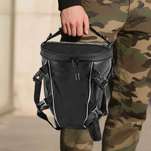 VEVOR Motorrad Hecktasche Rücksitztasche (10 L) mit wasserfester Regenabdeckung, Motorrad-Gepäckaufbewahrung, Gepäckträgertasche mit Schultergurt & Innentasche, Motorradgepäck Schwarz – Bild 7