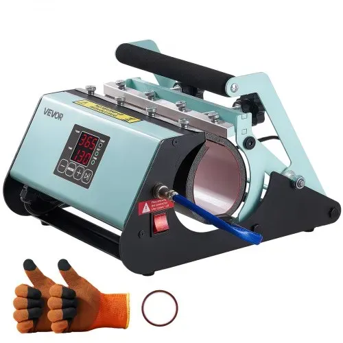 VEVOR Tassenpresse Becherdruckmaschine Mug Sublimationspresse 887ml Grün, inkl. Klebeband & Handschuhen Einfache Temperatur- & Zeiteinstellung für Sublimationsdruck auf Bechern & Tassen – Bild 8