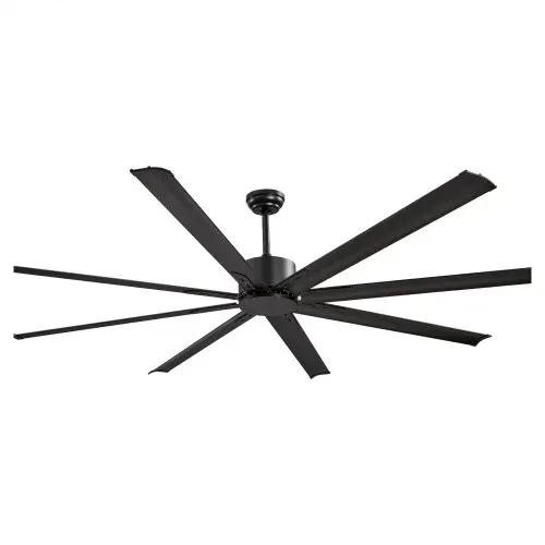 VEVOR 213 cm Deckenventilator ohne Beleuchtung, 6-Gang-Fernbedienung, 8 Flügel aus Alu, umkehrbarer Gleichstrommotor, Ventilator für Schlafzimmer, Wohnzimmer, Terrasse, Innen-/Außenbereich, schwarz – Bild 8