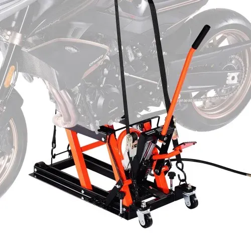 VEVOR Motorradheber Motorradhebebühne hydraulischer & pneumatischer & rollbarer Motorradlift mit 119-381 mm Höhenbereich, Fahrradreparatur-Heber (680 kg belastbar) mit abnehmbarer Rampe – Bild 8