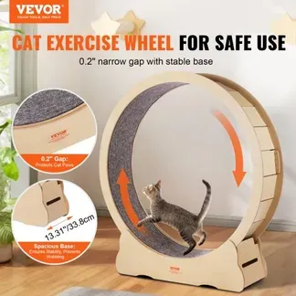 VEVOR Katzenlaufrad aus Holz, 132 cm großes Katzenlaufband für Hauskatzen, Katzenrad mit abnehmbarem Teppich und Katzenangel zum Laufen Trainieren, Sportspielzeuge für die meisten Katzen bis 13 kg VEVOR Katzenlaufrad aus Holz, 132 cm großes Katzenlaufband für Hauskatzen, Katzenrad mit abnehmbarem Teppich und Katzenangel zum Laufen Trainieren, Sportspielzeuge für die meisten Katzen bis 13 kg