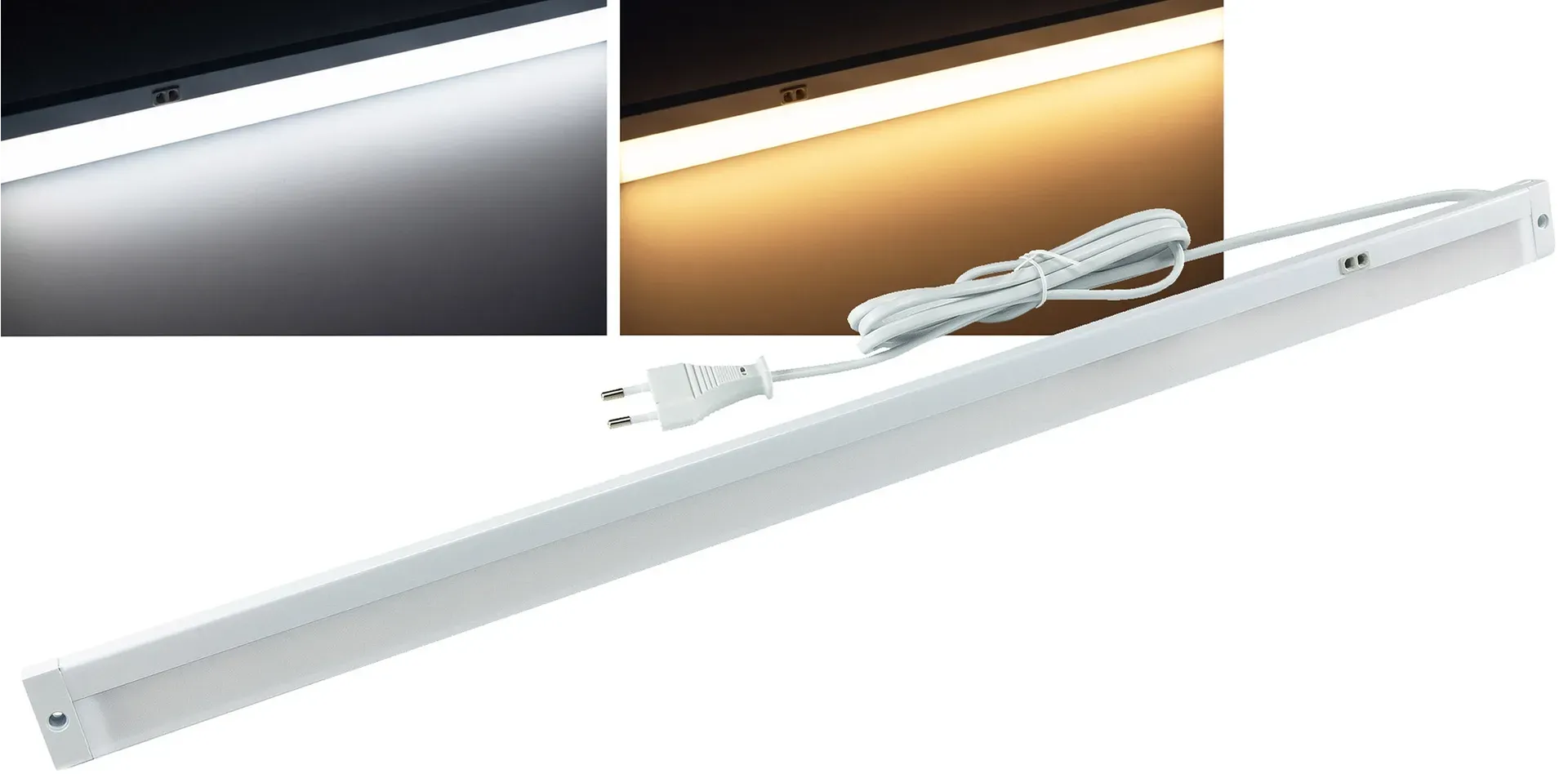 LED Unterbauleuchte “Delgada 600 CCT” 230V, 60cm, IR-Sensor, 3000k – 6500k LED Unterbauleuchte “Delgada 600 CCT” 230V, 60cm, IR-Sensor, 3000k – 6500k