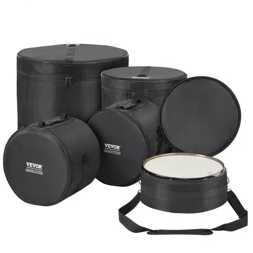 VEVOR 5-teiliges Schlagzeugtaschen-Set, 1680D Oxford-Gewebe, gepolstert mit 1,5 m abnehmbarem Schultergurt, Tragegriffen, für 55,88 cm Kick, 30,48 cm Tom, 33,02 cm Tom, 40,64 cm Tom, 35,56 cm Snare VEVOR 5-teiliges Schlagzeugtaschen-Set, 1680D Oxford-Gewebe, gepolstert mit 1,5 m abnehmbarem Schultergurt, Tragegriffen, für 55,88 cm Kick, 30,48 cm Tom, 33,02 cm Tom, 40,64 cm Tom, 35,56 cm Snare