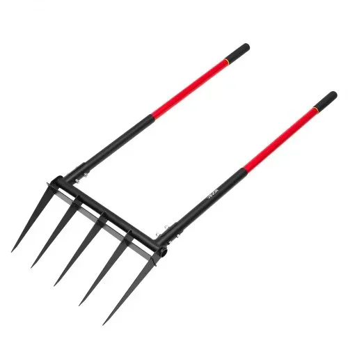 VEVOR Broadfork Doubleshaft 510x320 mm, 5-Zinken-Grabegabel mit zwei Fiberglasgriffen, robuste Spatengabel, ergonomisches U-förmiges Design, Gartengerät zum Kompostieren, Umpflanzen & Belüften – Bild 10