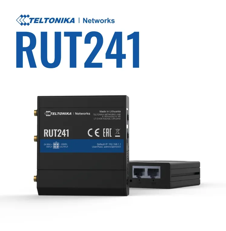 Teltonika · Router · RUT241 · Kompakter-4G/LTE Router ** Gloabal ** · eSIM Teltonika · Router · RUT241 · Kompakter-4G/LTE Router ** Gloabal ** · eSIM