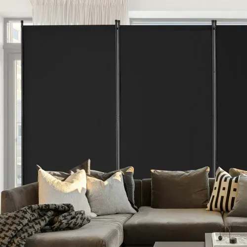 VEVOR Raumteiler 4 Paneele Paravent 3464 x 1840 x 520 mm, faltbarer Sichtschutz & tragbarer Trennwandteiler zur Raumtrennung, freistehende Raumteiler für Büro Schlafzimmer Arbeitszimmer, Schwarz – Bild 7