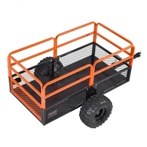 VEVOR Kippanhänger, 800,59 kg, ATV-UTV-Anhänger aus Stahl zum Hinterherziehen, Kipper mit abnehmbarer Rückwand, Gartenanhänger zum Hinterherziehen für Rasenmäher, Traktoren und Gartenabfälle – Bild 10