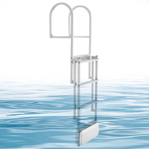 VEVOR Dockleiter Einziehbar, Bootsleiter mit 4 Rutschfesten Stufen Breite Pedale & Handlauf, 227 kg Belastbare Poolleiter für Einstieg, Teleskopleiter aus Aluminiumlegierung für Docks Pools Seen Boote VEVOR Dockleiter Einziehbar, Bootsleiter mit 4 Rutschfesten Stufen Breite Pedale & Handlauf, 227 kg Belastbare Poolleiter für Einstieg, Teleskopleiter aus Aluminiumlegierung für Docks Pools Seen Boote