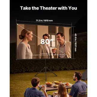 VEVOR Projektionsleinwand Stativleinwand (80 Zoll) mit 160° Weitwinkel, Beamerleinwand für Projektor innen & außen 16:9 4K HD, tragbare Filmleinwand mit Tragetasche für Heimkino Präsentation VEVOR Projektionsleinwand Stativleinwand (80 Zoll) mit 160° Weitwinkel, Beamerleinwand für Projektor innen & außen 16:9 4K HD, tragbare Filmleinwand mit Tragetasche für Heimkino Präsentation