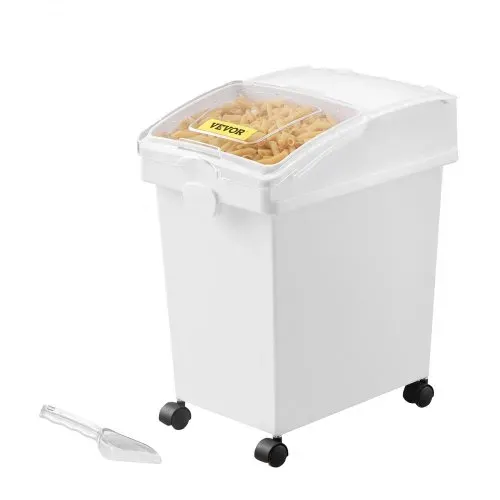 VEVOR Mehl und Reis Behälter Kapazität 15 kg, 3 Stück Aufbewahrungsbox Küche 25 x 35,5 x 43 cm, dreifach Vorratsdosen weiß Speicherung für Getreide und anderen Trockenwaren – Bild 8