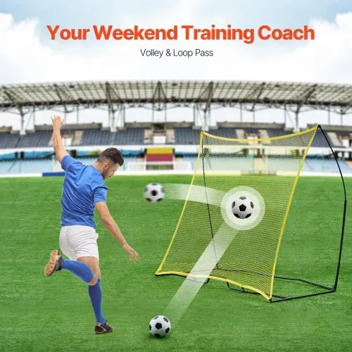 VEVOR Fußball-Rebounder tragbarer Fußballtrainer 7 x 7 Fuß Fußball-Trainingsgerät aus Eisen & Polyester, Sport-Fußball-Rebounder-Wand mit tragbarer Tasche, für Team-Solotraining Passen Volley – Bild 2