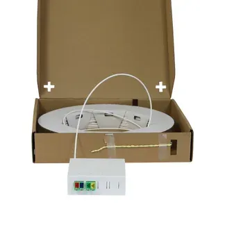 LWL-FTTH Compact Box vorkonfektioniert, 4xLC/APC -> open End, 60m, 9/125u, G.657.A2, 4-Faser, OD=2.2mm, Synergy 21 LWL-FTTH Compact Box vorkonfektioniert, 4xLC/APC -> open End, 60m, 9/125u, G.657.A2, 4-Faser, OD=2.2mm, Synergy 21