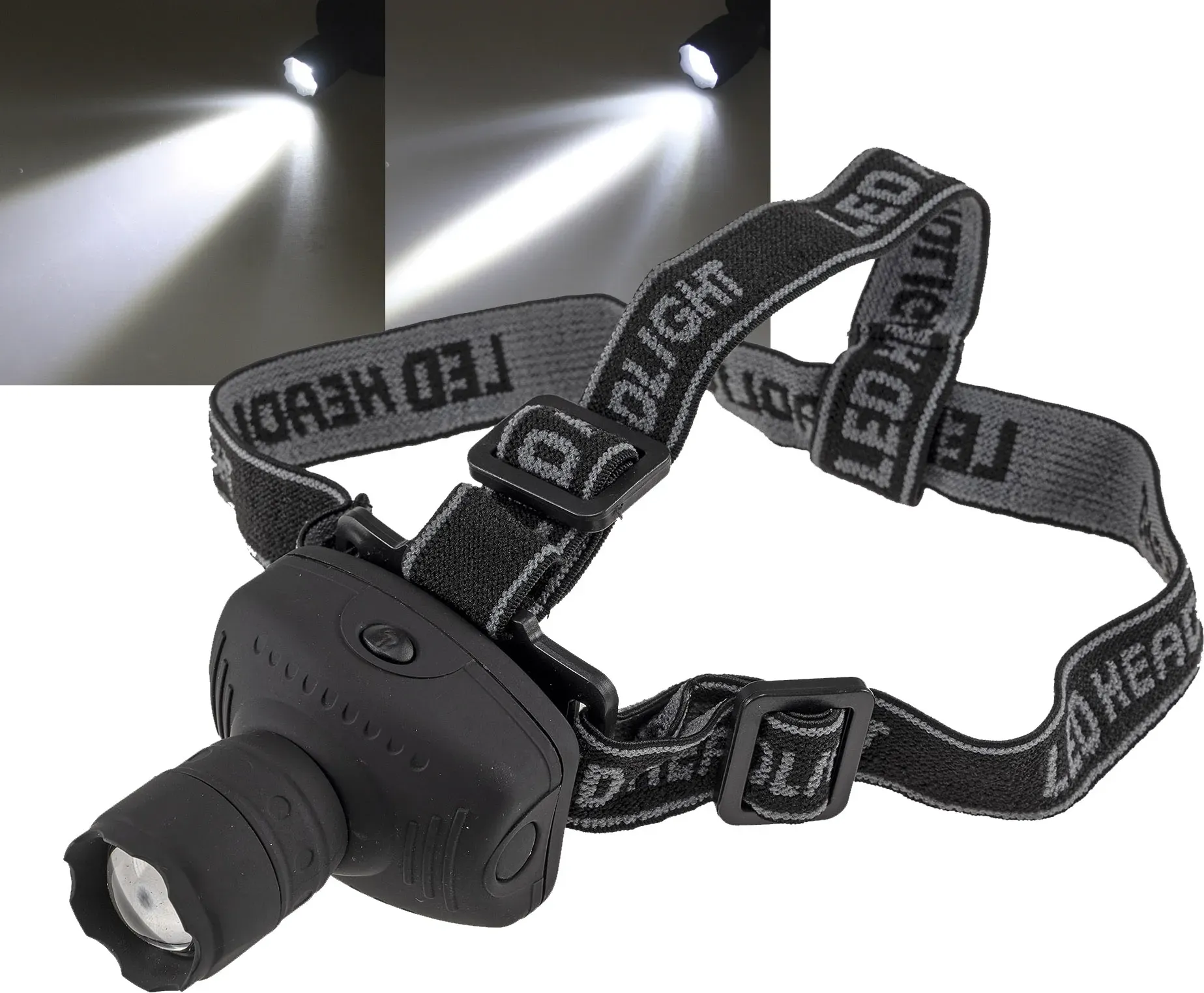 LED-Stirnlampe mit fokussierbarer 1W LED 3x AAA Batterie nötig LED-Stirnlampe mit fokussierbarer 1W LED 3x AAA Batterie nötig