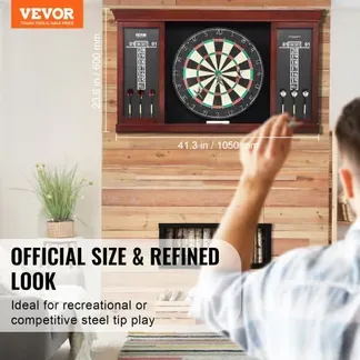 VEVOR Dartboard spielbereites Paket, Dartboard-Schrankset in offizieller Größe, Dartscheibe 45 x 3,8 cm, Dartschrank mit Stahlspitze, komplett mit sämtlichem Zubehör, für Cricket-Spiele VEVOR Dartboard spielbereites Paket, Dartboard-Schrankset in offizieller Größe, Dartscheibe 45 x 3,8 cm, Dartschrank mit Stahlspitze, komplett mit sämtlichem Zubehör, für Cricket-Spiele