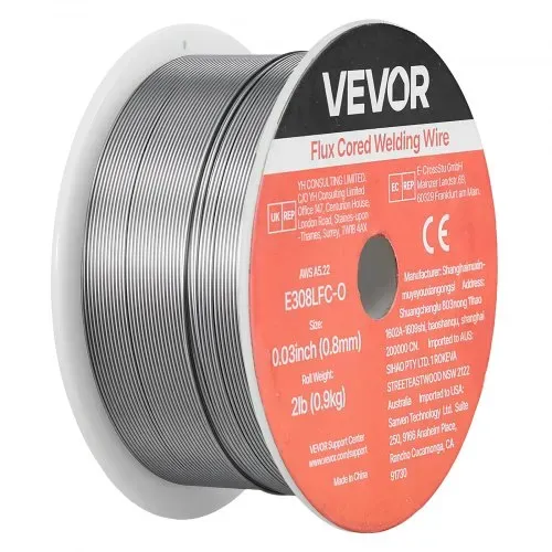 VEVOR Fülldraht 0,8 mm, MIG-Schweißdraht E308LFC-O, 0,9 kg Gasloser Edelstahl-Schweißdraht mit Geringer Spritzerbildung für Alle Schweißpositionen, Selbstschützend für Den Außeneinsatz, 1 Stk. – Bild 9