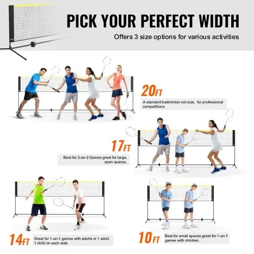 VEVOR 3m Badminton Netz Set Outdoor Tragbare Volleyball Pickleball Tennis Netz – Bild 2