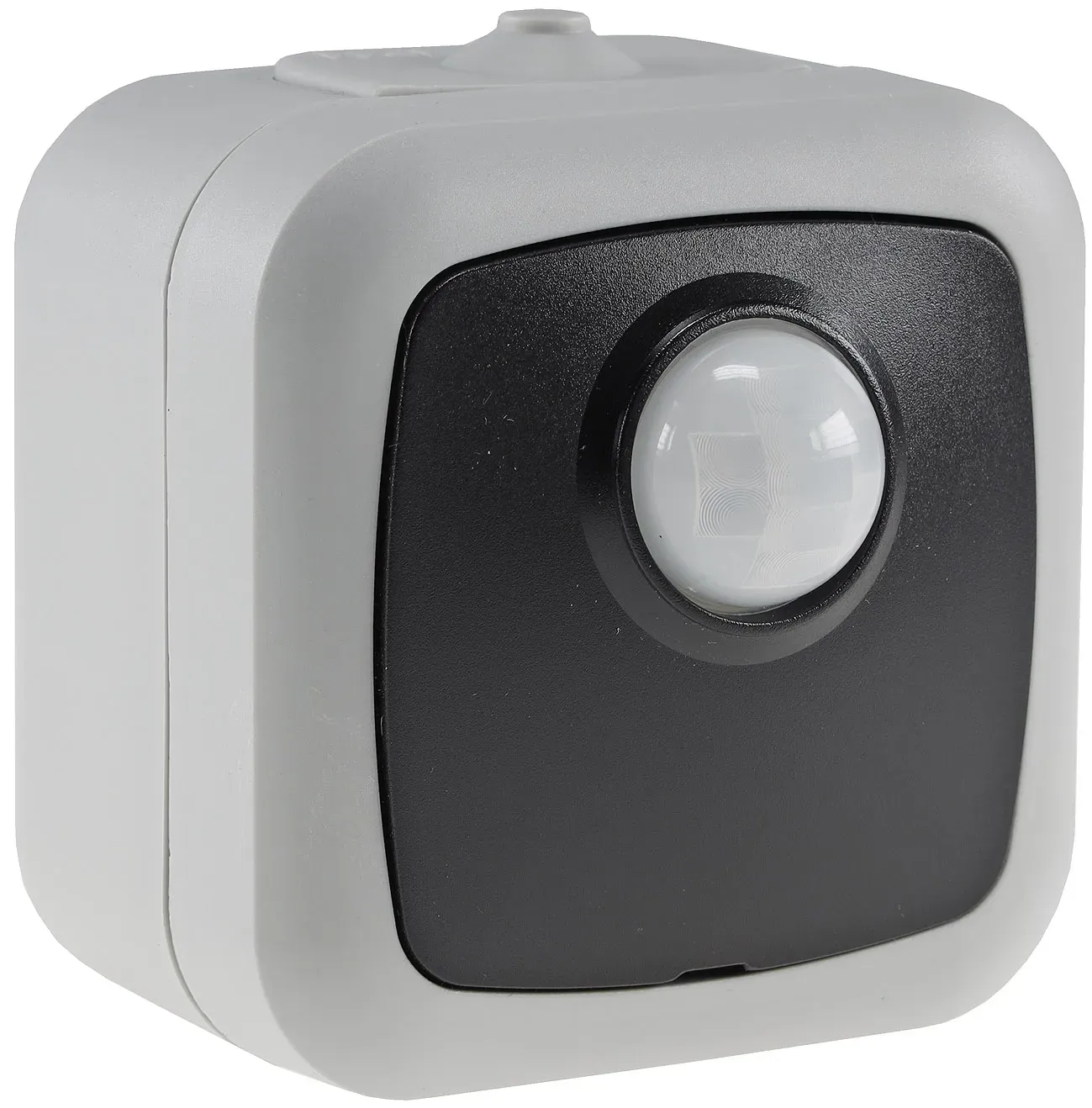 Feuchtraum PIR Bewegungsmelder, IP54 250V~, 2-500W, inkl. AP-Rahmen, grau Feuchtraum PIR Bewegungsmelder, IP54 250V~, 2-500W, inkl. AP-Rahmen, grau