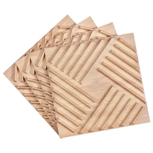 VEVOR 3D-Wandpaneele, 12er-Set, 150x50cm PVC-Wandverkleidung im modernen minimalistischen Stil, 2,97m² Deckkraft, Inneneinrichtung für Schlafzimmer, Wohn- & Spielzimmer, helle Holzfarbe – Bild 10