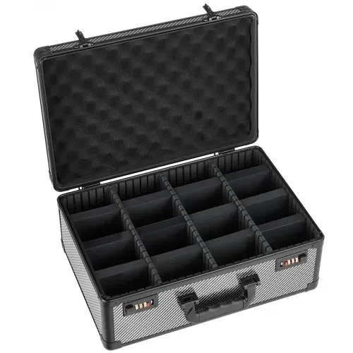 VEVOR Kartenaufbewahrungsbox für 162 PSA-Slab-Karten Kartenbox Tragbar, Geeignet für 130 SGC, 115 BGS, 585 Toploader oder über 999 Lose Karten, Abschließbar, mit 4 Reihen, Griff &12 Trennfächern – Bild 10