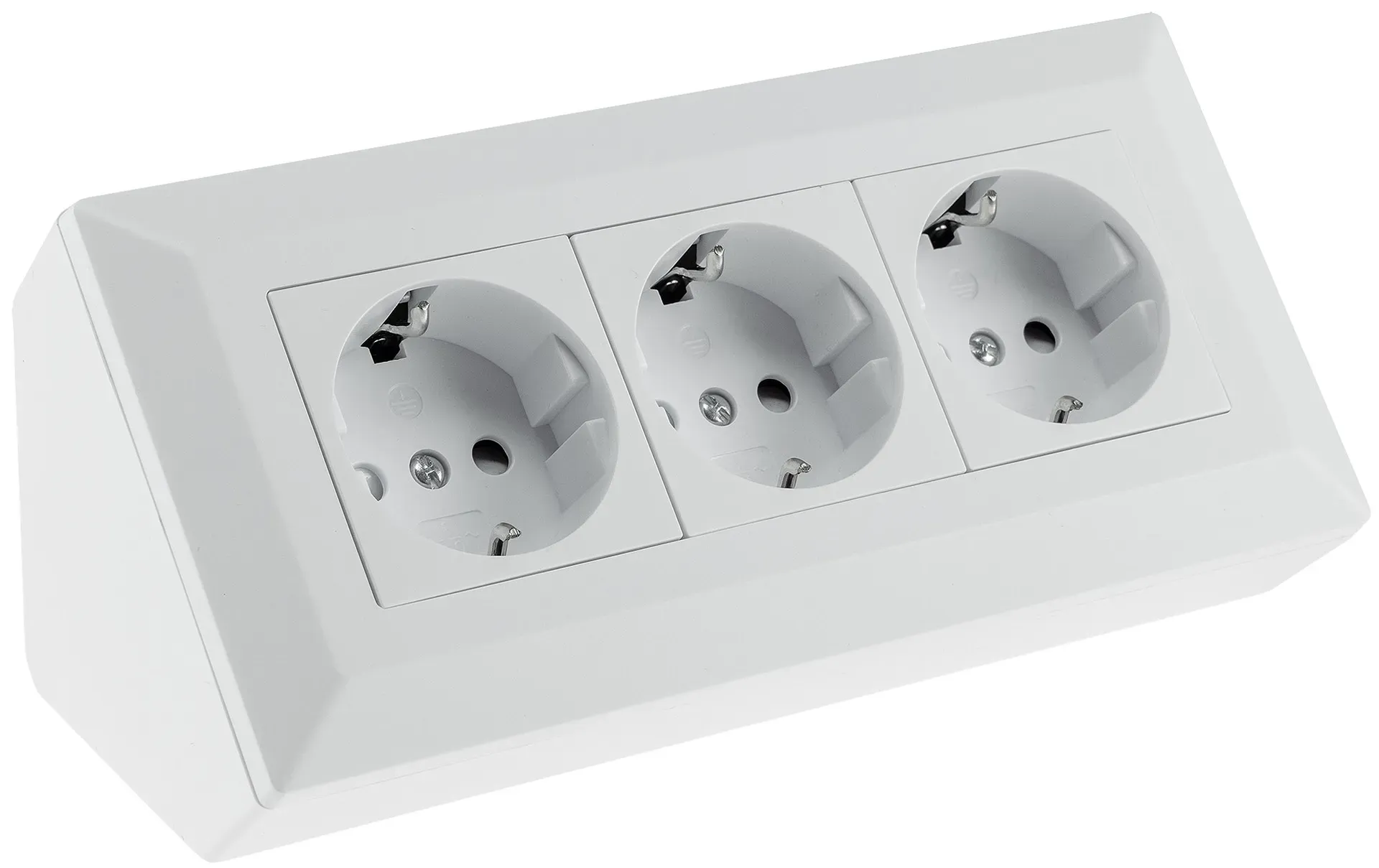 3-fach Steckdosenblock, weiß matt 250V~/ 16A, Aufbaumontage 3-fach Steckdosenblock, weiß matt 250V~/ 16A, Aufbaumontage