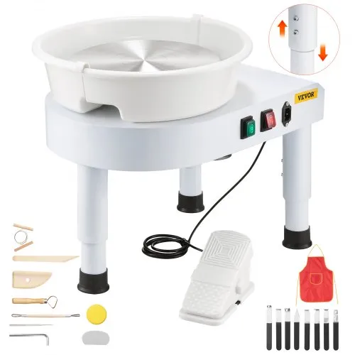 VEVOR Töpferscheibe Töpferformmaschine 28 cm Keramik-Radformmaschine mit einstellbarem Pedal & abnehmbarem Becken, komplettes Keramikscheibe-Set für Arbeit Kunst Handwerk Heimwerken, weiß VEVOR Töpferscheibe Töpferformmaschine 28 cm Keramik-Radformmaschine mit einstellbarem Pedal & abnehmbarem Becken, komplettes Keramikscheibe-Set für Arbeit Kunst Handwerk Heimwerken, weiß
