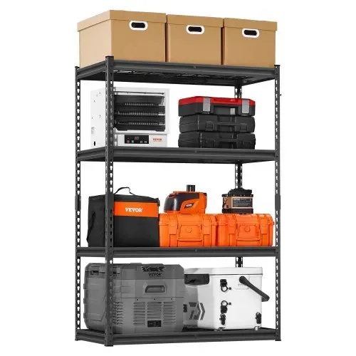 VEVOR Lagerregale, 1096 kg, 4-stufiges Schwerlastregal für die Garage, 508 x 1016 x 1524 mm, verstellbare Metallregale für Industrieregale, Garagenregal, Kellerregal für Küche, Lager, Keller, schwarz VEVOR Lagerregale, 1096 kg, 4-stufiges Schwerlastregal für die Garage, 508 x 1016 x 1524 mm, verstellbare Metallregale für Industrieregale, Garagenregal, Kellerregal für Küche, Lager, Keller, schwarz