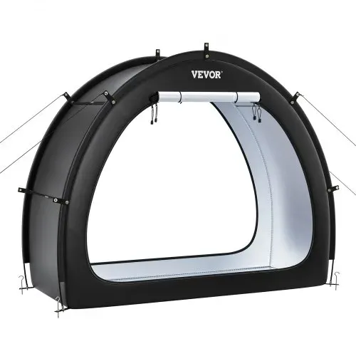 VEVOR Fahrradzelt, 1 bis 2 Fahrräder, geräumige Fahhrradgarage mit belüftetem Fenster, fächerförmige Fahrradschuppe mit hochfestem Fiberglas & Doppelreißverschlüssen, 1706x2011x792 mm – Bild 8