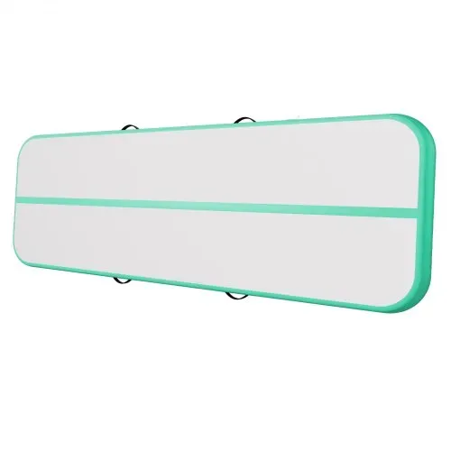 VEVOR Aufblasbare Gymnastikmatte 300x100x20 cm Airtrack-Turnmatte für Training, Wettkampfsport & Yoga, mit Rutschfester Oberfläche, 600-W-Elektroluftpumpe, Reparaturflicken, Düsen & Tasche, Mintgrün – Bild 10