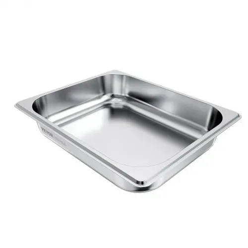VEVOR Gastronormbehälter Hotelpfanne (1/2-Größe) 4 Stk. 3,8 L, wiederverwendbare Behälter (63,5 mm tief), rostfreie Catering-Aufbewahrung, Panierschale Speisebehälter für Party Restaurant Buffet – Bild 9